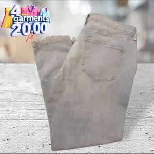 NWT ANA light wash mid rise skinny ankle jeans size 14P with step-hems.